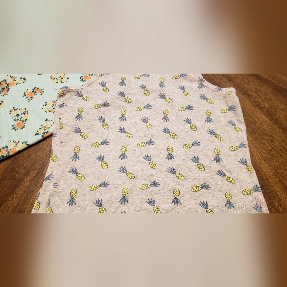 Floral and Pineapple Kids Tank Tops Cherokee And Falls Creek Size 10/12